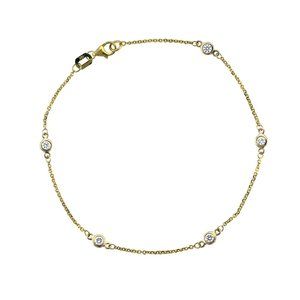 0.25 Carat Round Diamonds By The Yard 14K Yellow Gold Bracelet